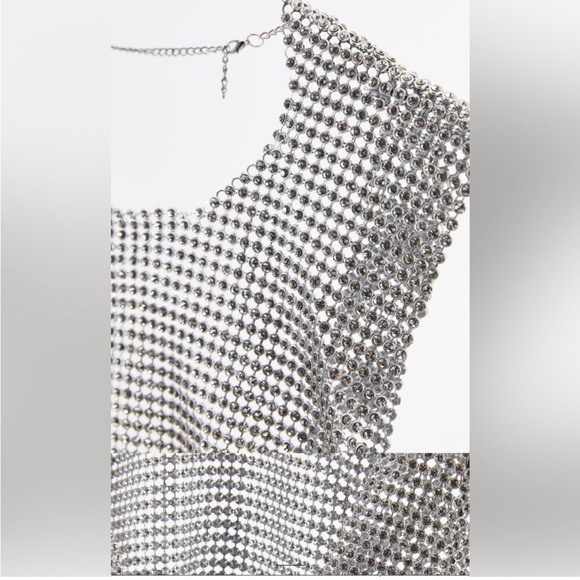 Silver Open Back Rhinestone Top - Picture 8 of 13
